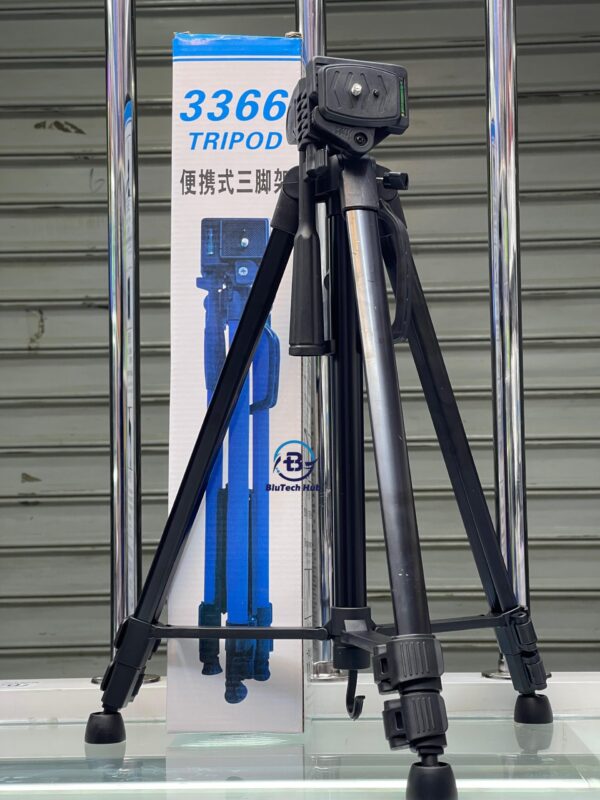 Tripod 3366 – Adjustable Camera & Phone Stand (1.2m) with Carry Bag & Stability Hook