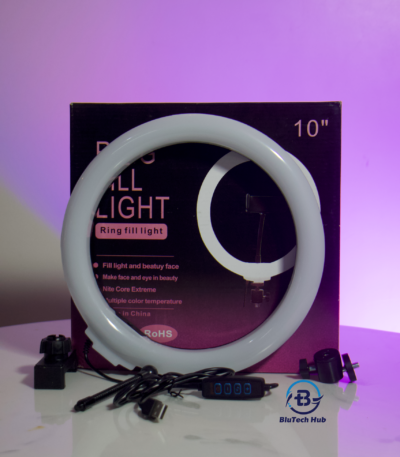10 Inch LED Ring Light with 2.1m Tripod & Phone Mount – 3 Light Modes | BluTechHub