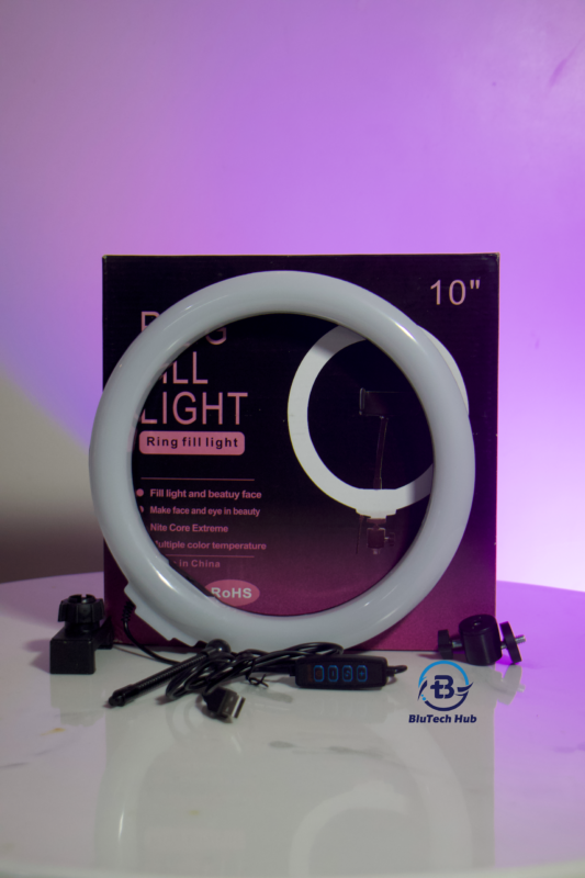 10 Inch LED Ring Light with 2.1m Tripod & Phone Mount – 3 Light Modes | BluTechHub