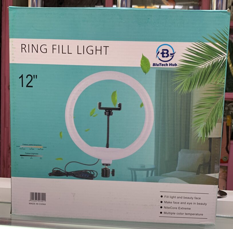12” LED Ring Light with 2.1m Tripod & Phone Holder – 3 Light Modes (USB Powered)