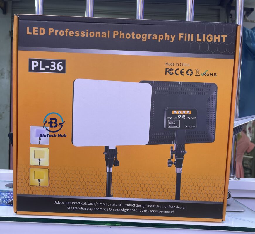 PL36 Professional Fill Light with Remote & Tripod – 3 Color Modes, 2.1M Stand