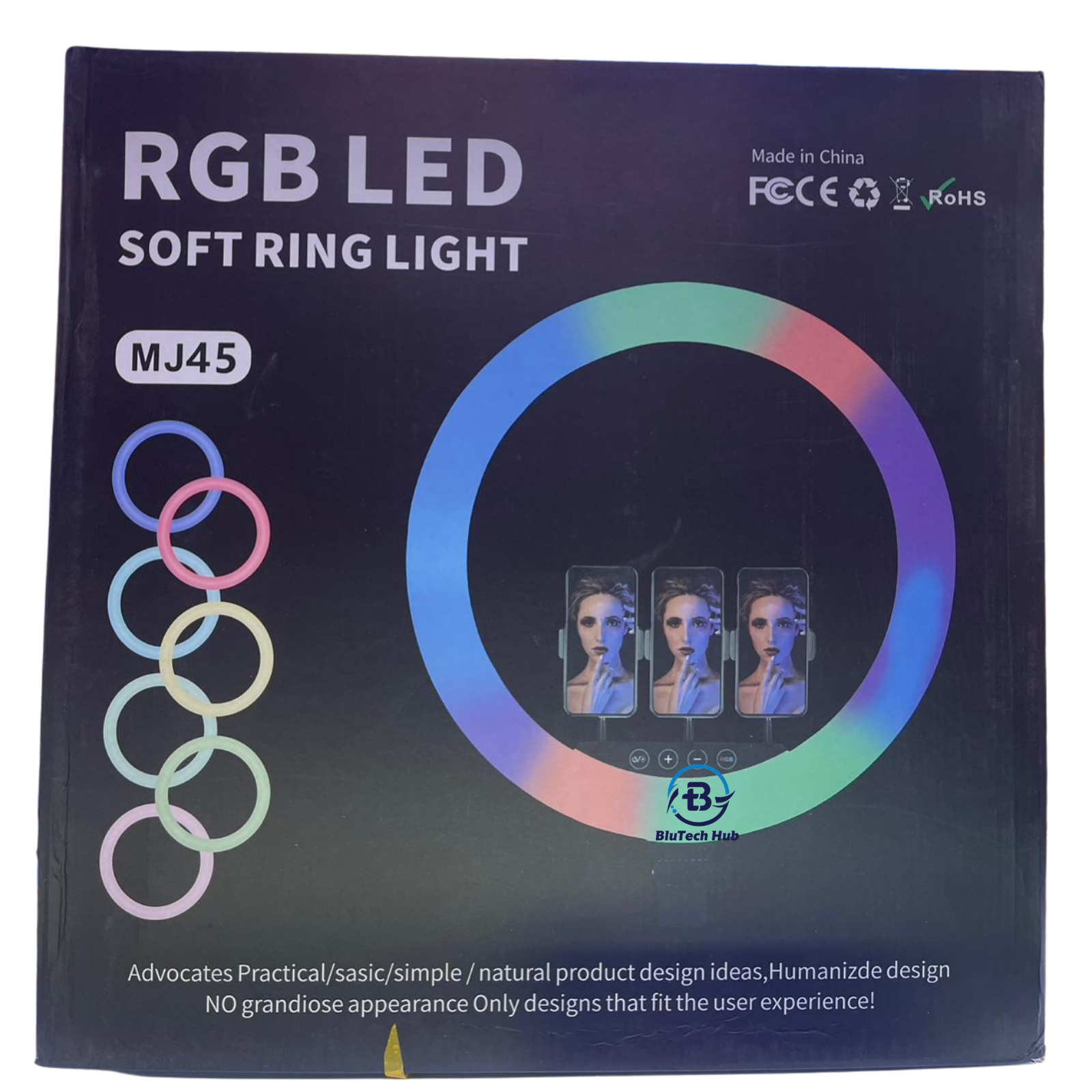 18 Inch MJ45 RGB Ringlight with 3 Phone Holders